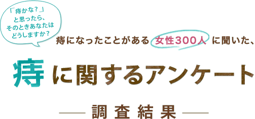 「痔かな？」っと思ったら、その時あなたはどうしますか？痔になったことがある 女性300人 に聞いた、痔に関するアンケート調査結果