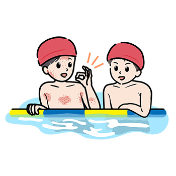 人に移る病気でないことを示すイラスト