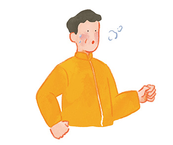 運動をする男性