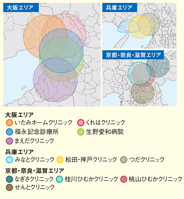 図1. ナチュラルケアグループ 訪問診療エリア