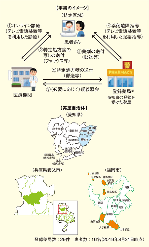 国家戦略特区での遠隔服薬指導イメージ