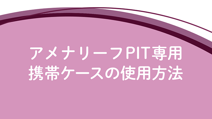 アメナリーフPIT専用携帯ケースの使用方法