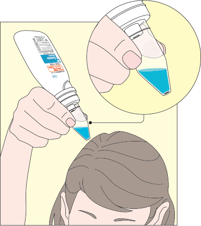 ボトル本体に最初から付いているキャップを外し、「頭皮用キャップ」に付け替えてご使用ください