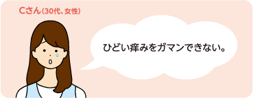Cさん(30代、女性) ひどい痒みをガマンできない。