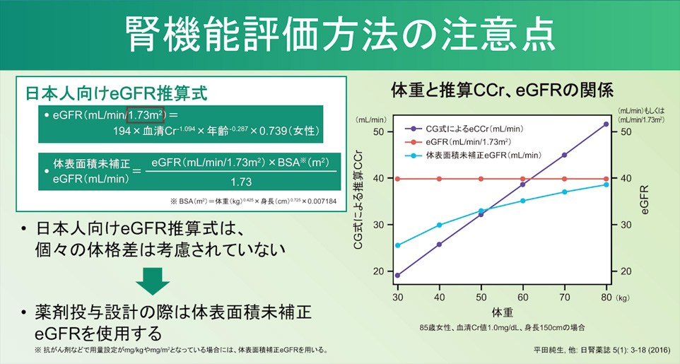 腎機能評価方法の注意点