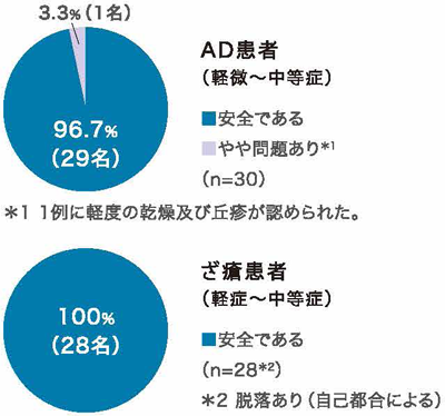 安全性の評価（皮膚科医師による判定）