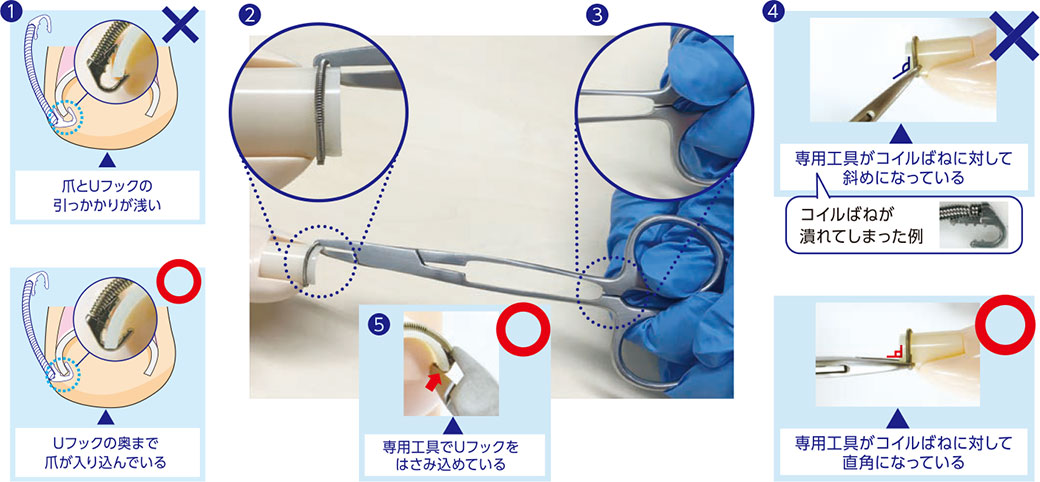 しっかりとUフックを固定いただくようお願いします。