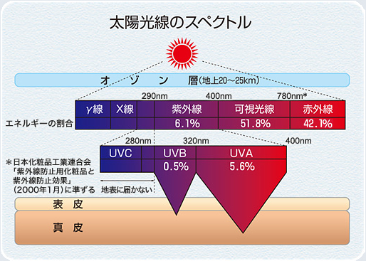 太陽光線のスペクトル