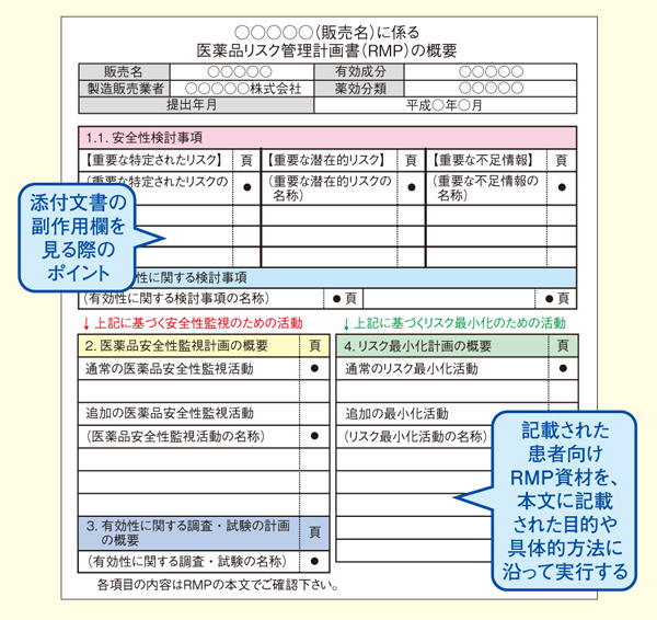 図1. RMP概要と項目の利活用方法