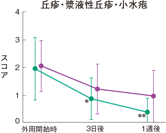 丘疹・漿液性丘疹・小水疱