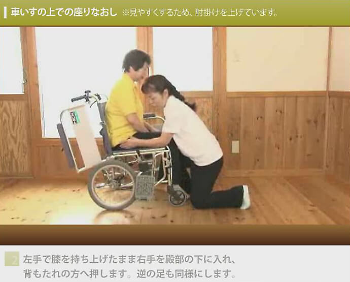 車いすの上での座りなおし
