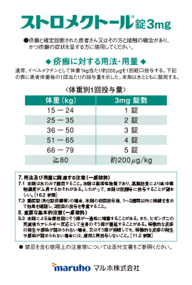 （使用法）ストロメクトール　疥癬に対する用法・用量