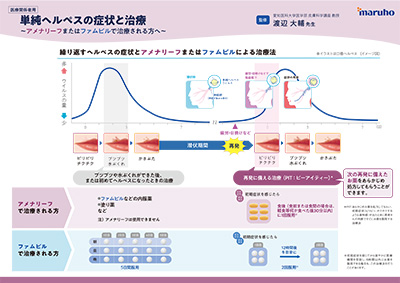 （IC支援資材）単純ヘルペスの症状と治療（アメナリーフ、ファムビルPIT患者さん指導用下敷き）