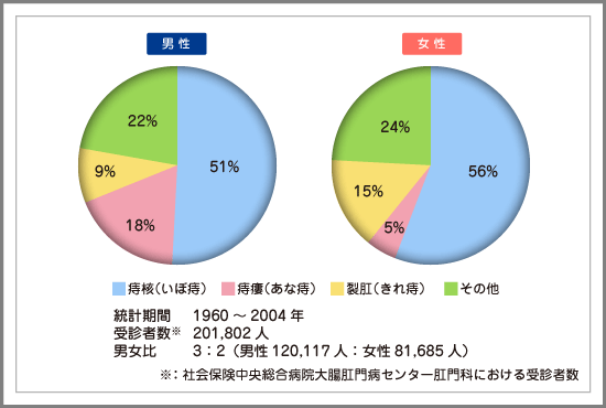 社会保険中央総合病院大腸肛門病センター肛門科における受診者数