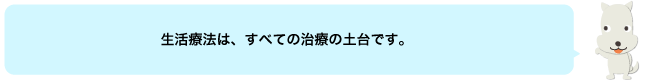 生活療法は、すべての治療の土台です。