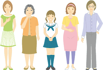 いろいろな年代の女性 いろいろな年代の女性