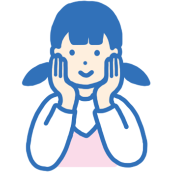 頬をさわる女の子