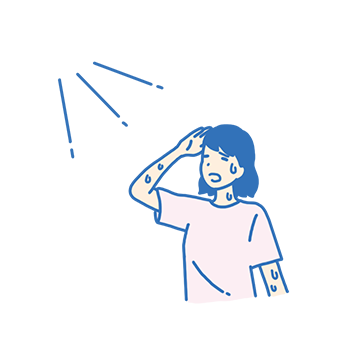汗に悩む女性