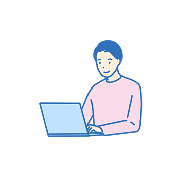 調べものをする男性