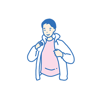 防寒対策をする男性