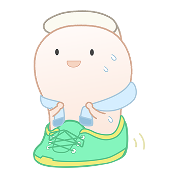 巻き爪ちゃん:靴を履く