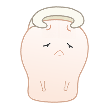 巻き爪ちゃん:悲しむ