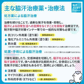 主な脇汗治療薬・治療法