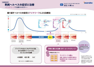 （IC支援資材）単純ヘルペスの症状と治療（アメナリーフPITの患者さん指導用下敷き）