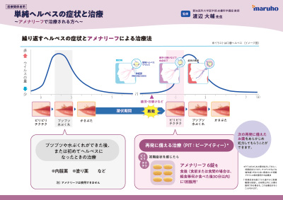 (IC支援資材)単純ヘルペスの症状と治療(アメナリーフPITの患者さん指導用下敷き)