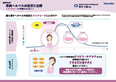 (IC支援下敷き)単純ヘルペスの症状と治療(アメナリーフPITの患者さん指導用下敷き_タイプB)