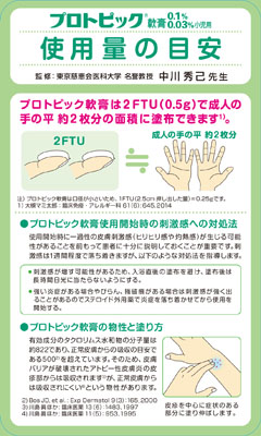 (ポケットカード)プロトピック軟膏 使用量の目安